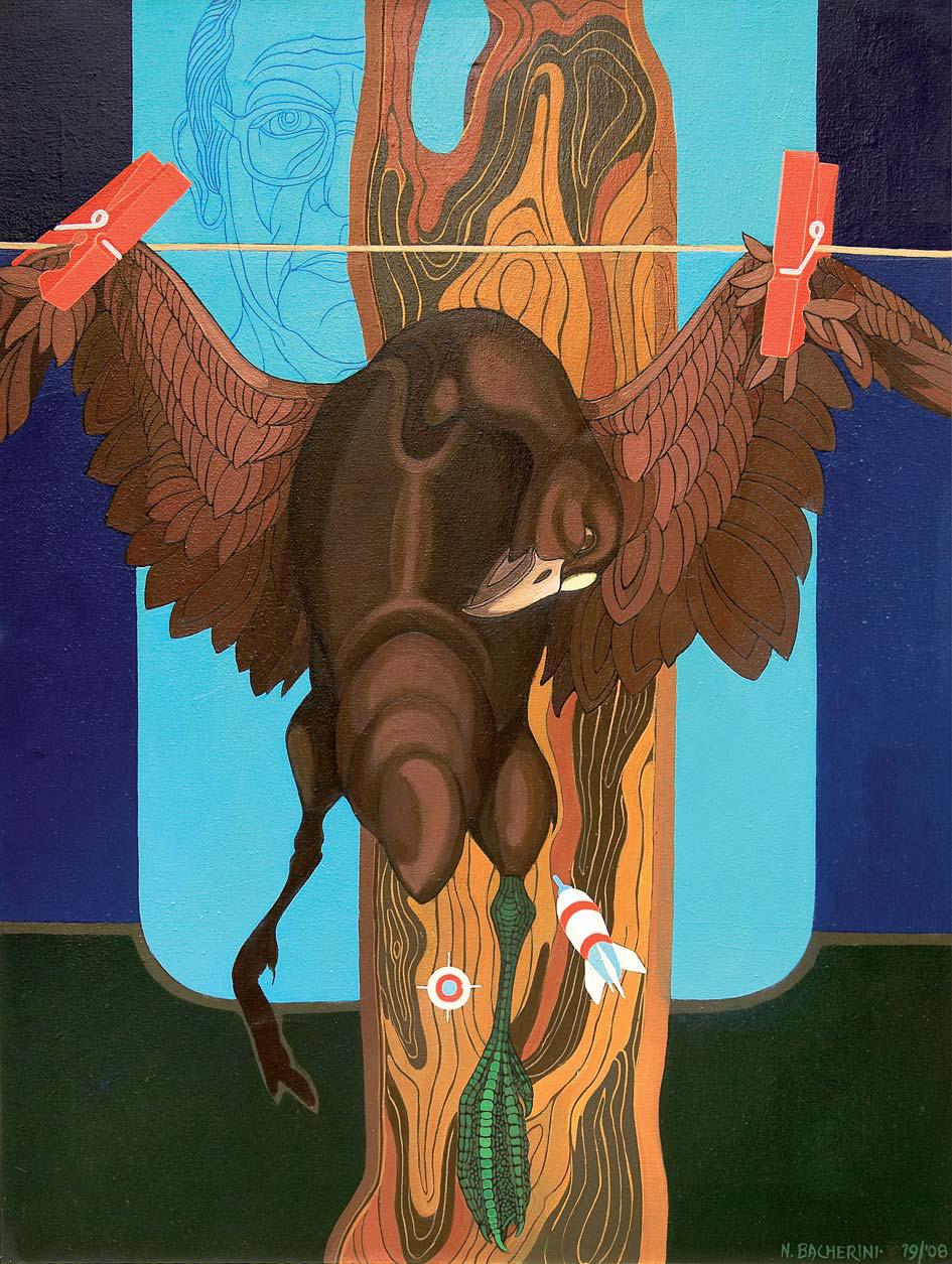“Livore” 1998, olio su tavola, cm 150x70